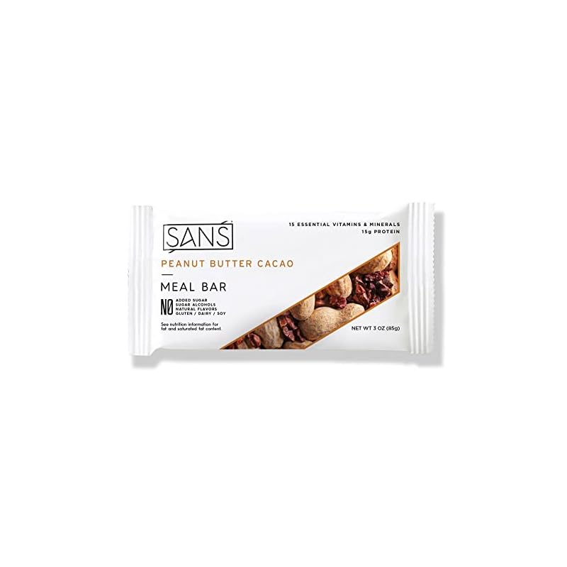 SANS Meal Replacement Protein Bar AllNatural Nutrition Bar With No