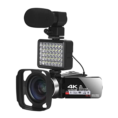 CAMCORDERS 캠코더 .. 4K 울트라 HD 캠코더는 캠코더를 들리는 캠코더 3.0INCH 48MP 16XWIFI 캠코더를 갖춘 디지털 줌 HD 카메라 포함 (BUNDLE : STANDARD COLOR : GRAY)