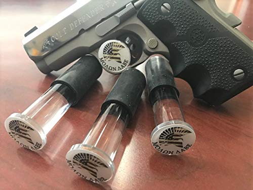 Handgun Display Stand, Safe Pistol Holder, Revolver Showcase, Clear Acrylic, Rubber Tipped, 3 1/2” L x 3/4" W - 3-Pack Come Take It Domed Decal -  Lake Erie Gun Stands