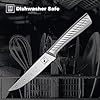 imarku Steak Knives, Serrated Steak Knives Set of 6 with Lightning Bolt Handle, Premium One Piece Steak Knife Set, High Carbon Stainless Steel Steak Knives Set for Kitchen, Dishwasher Safe