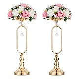 APLICACIÓN: Este soporte de jarrón tiene un diseño multifunción. No solo puede poner la bola de flores en la parte superior como jarrón de flores, sino que también puede poner una vela de pilar como candelabro. Es una decoración ideal para días importantes como Navidad, Acción de Gracias, bodas, compromisos, fiestas de cumpleaños, aniversarios, graduaciones, mudanzas, etc.