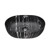 Estilo elegante: el elegante color mármol hace que sea el complemento perfecto para tu baño, este fregadero será un punto focal en tu nuevo baño. La limpieza es fácil ya que la superficie lisa no permite la acumulación de suciedad.