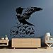 Blrpbc Adhesivos Pared Pegatinas de Pared Calcomanía de Vinilo de Aves con alas de Cuervo y Calavera de Cuervo para el hogar, Papel Tapiz para decoración de Dormitorio de niños 114x124cm