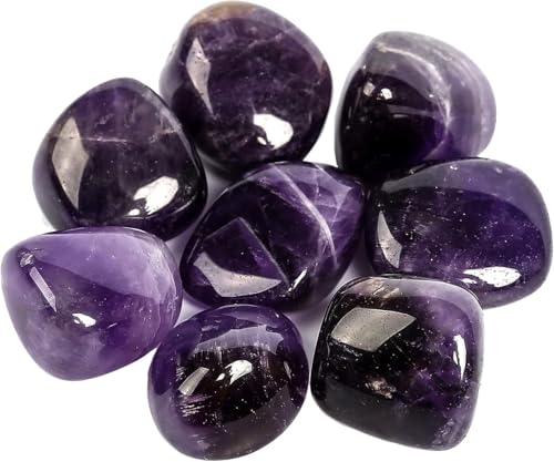 Image of Amethyst Tumble Stones | 50g Tumbled Gemstones | Reiki Healing Stones | Home Decor Pebbles | Aquarium Gravel | Garden & Table Decor
