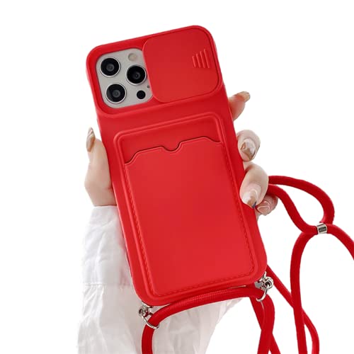 - Cover per iPhone 11 con cordino per collana custodia protettiva per 11 antiurto con scomparto per carta per 11 silicone tpu