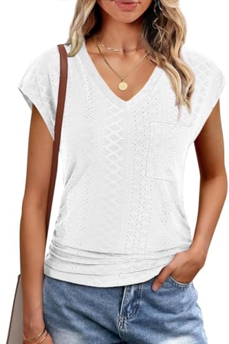 T Shirts for Women Beach Vacation Clothes Plus Size Essentials White S