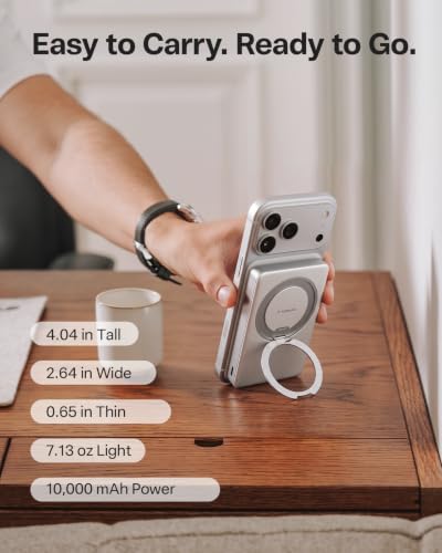 Image of TORRAS Ostand Minimag 10000mAh Magnetic Power Bank with 360 Stand | Ultra-fast charging travel essential for flights, meetings & daily commute. Perfect for iPhone 17 /16 /15 /14 Pro Max & AirPods.