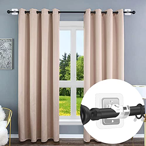 Codoule CORTINEROS DE BAÑO 8Pcs No Drill Curtain Rod Brackets No Drilling Self Adhesive Curtain Rod Holder Hooks Nail Free Adjustable Curtain Rod Hooks Curtain Hangers thumb #1