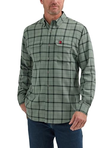 Wrangler Men's Long-Sleeve Technical Button-Down Work Shirt