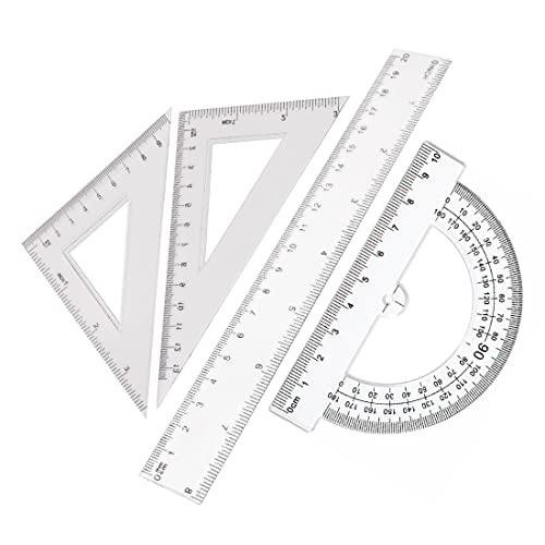 Righello Triangolare In Ottone Sourcingmap – 45 Gradi, Scala 10 Cm, Per Geometria, Matematica E Ingegneria, Misure In Mm E Cm - 5