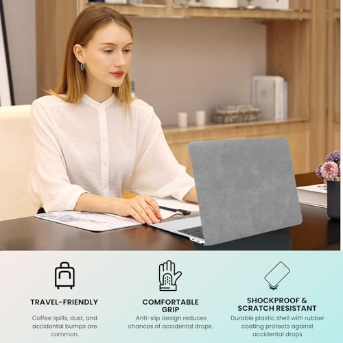 Image of MOCA Compatible with MacBook Air 13 inch Case M5 2026 M4 2025 M3 M2 2024-2022 A3449 A3240 A3113 A2681,Plastic Hard Shell&Keyboard Cover for MacBook Air 13.6 inch Case (Grey, Air 13 inch)