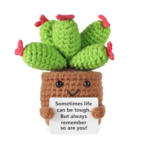 lasuroa Carino Crochet Doll, Divertente Positivo Uncinetto Ornamento Lavorato a Maglia Ornament Cheer up Regali per Adulti Bambini Home Office Desk Decorazione