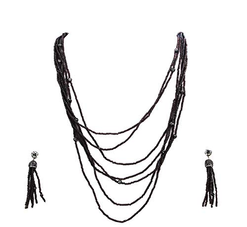 Collar étnico gris de piedras semipreciosas para looks diarios de mujer