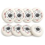 8er Set Inline Skate Rollen 72mm 76mm 80mm, 82A PU Ersatzrollen mit 608RS Kugellagern, High Rebound Skate Wheels für Indoor Outdoor Skating, Fitness Skates, Hockey Skates & Freizeitskates (76mm)