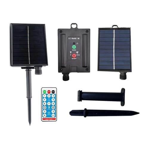 Solar Panel for String Lights Replacement Solar Panel for Outdoor Lights String Lights Control Panel with Remote Control for Garden Farm Tent Fishing Patio Yard