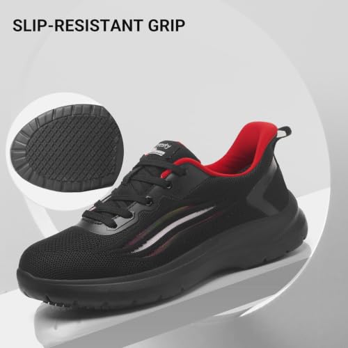 Treesky Black Non Slip Work Shoes for Women, Restaurant & Kitchen Sneakers by Treesky - Used condition - Image 3