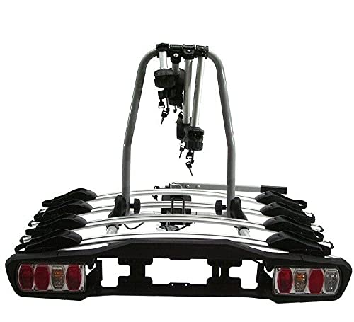 Portabici per 4 biciclette, 60 kg, gancio di traino, pieghevole, 58001, portabici