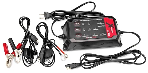 PulseTech XC450 Xtreme Charge 4 AMP Smart Battery Charger Maintainer, Trickle Charger | Test, Charge, Condition & Maintain All 6V/12V Batteries: Lead Acid, LiFeP04, Lithium, VRLA, AGM, Gel & Flooded