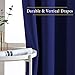 NICETOWN Blackout Curtains and Drapes for Living Room - Extra Long Room Darkening Thermal Insulated Solid Window Blackout Draperies (Navy Blue, 1 Pair, 52 x 95-Inch)