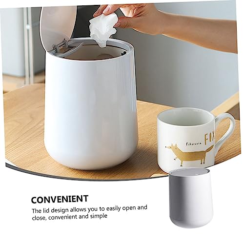 Cabilock mini papelera de escritorio con tapa prensada gris miniatura 5