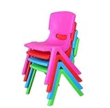 5. Chaises empilables pour un gain de place, parfaites pour les jardins d'enfants, les établissements de formation, les maisons et les rassemblements (lot de 4 chaises).