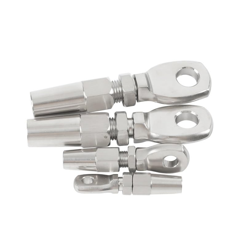 Abrazaderas De Cuerda De Cable 10 Uds 316 Acero inoxidable Swageless ojo Terminal Cable cuerda DIY montaje aparejo Hardware barandilla Kit Clips De Cuerda De Cable(For 5mm wire)