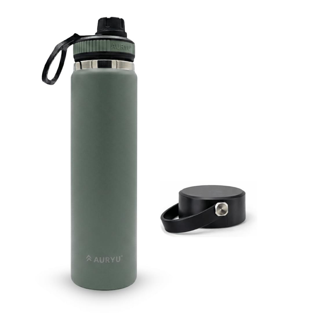 Auryu Olive Green 24oz Insulated Water Bottle
