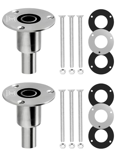 OCEANBROAD Stainless Steel 316 Thru Hull Exhaust Skin, Fitting 2 Pack 24mm Hose Pipe Marine Exhaust Port for Webasto, Planar, Eberspacher, Chinese Diesel Parking heaters, Straight with Bolts and Nuts