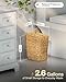 BLUEWEST 2.6 Gallon Wicker Trash Can with Lid, Handwoven Rattan Trash Can, Woven Decorative Wastebasket, Wicker Waste Basket with Removable Plastic Inner Bin for Bathroom, Bedroom, Office, or Kitchen
