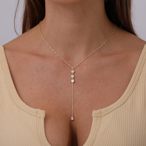 Colliers longs délicats chaîne en forme de goutte pendentif géométrique argenté - 3