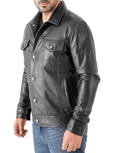 Jild Classic Trucker Fashion Leather Jacket Men - Premium Suede Leather Shirt Style Coat Jacket4