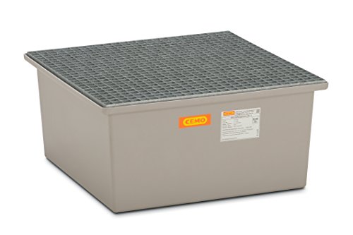 GFK-Auffangwanne 220 1 CEMO 210 l Auffangvolumen B 850 x T x 850 x H 400 mm mit verzinktem Gitterrost