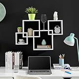 Danya B. Blocchetto Intersecting Cubes Wall Shelf Unit - Horizontal or Vertical - White