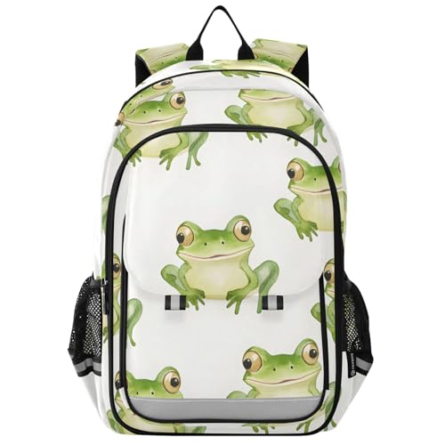 Sac à dos motif grenouilles aquarelle pour sac d'école fille garçon et voyage
