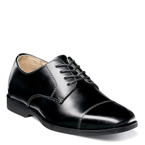 Florsheim Reveal Cap Toe Jr Boys' Toddler-Youth Oxford, 2 M US Little Kid, Black by Florsheim - Used condition - Image 2