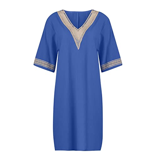 OIOLOYJM Plus Size Summer Dresses for Women 2025 Plus Size Dresses for Curvy Women 3/4 Sleeve Casual Boho Kaftan Dresses