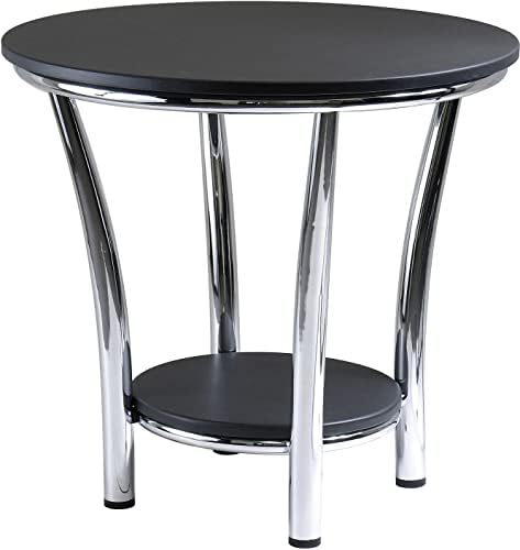 Winsome Maya 22.05 x 23.82 x 23.82-Inch Medium Density Fiber Round End Table, Black (93219)