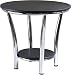 Winsome Wood Maya Round End Table, Black Top, Metal Legs