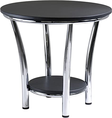 Winsome Maya 22.05 x 23.82 x 23.82-Inch Medium Density Fiber Round End Table, Black (93219)