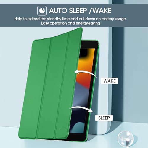 Image of ProCase for iPad 9th / 8th / 7th Generation Case 10.2 Inch (2021 /2020 /2019 Release), 10.2 iPad Case 9th / 8th / 7th Gen Cover, Slim Smart Cover with Translucent Hard Shell Back -Green