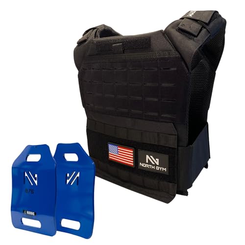 Image of Northgym Adjustable Weighted Vest /Incl. 3D Weight Plates in 14lbs / 20lbs / 30lbs / 42.5lbs - Optimized Weight Distribution and with Curved Plates for Running, Functional Training and Working Out