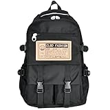 [EXTEDRG] レディース リュックサック 大容量 タウンリュック バックパック 高校生 お洒落 通学 通勤 旅行 軽量 防水 レディースリュック 通学リュック 男女兼用 ナイロン ブラック