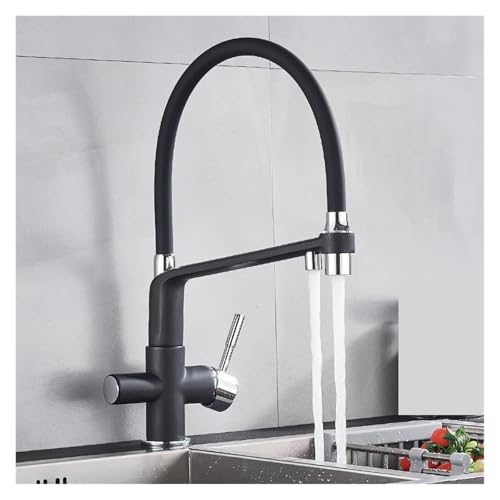 Robinet de cuisine rotatif 360 avec mode spray eau chaude et froide