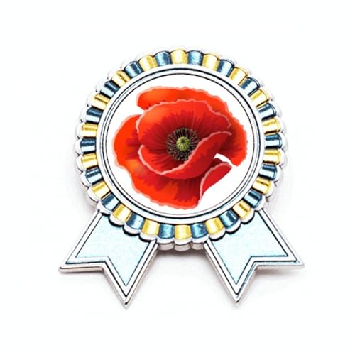 Broche fleur rouge Big Corn taille M accessoire métal pour manteau