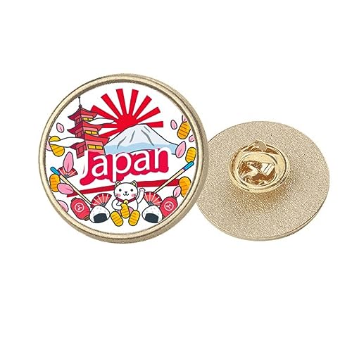 Broche ronde en métal doré à porter sur une veste pour un style japonais
