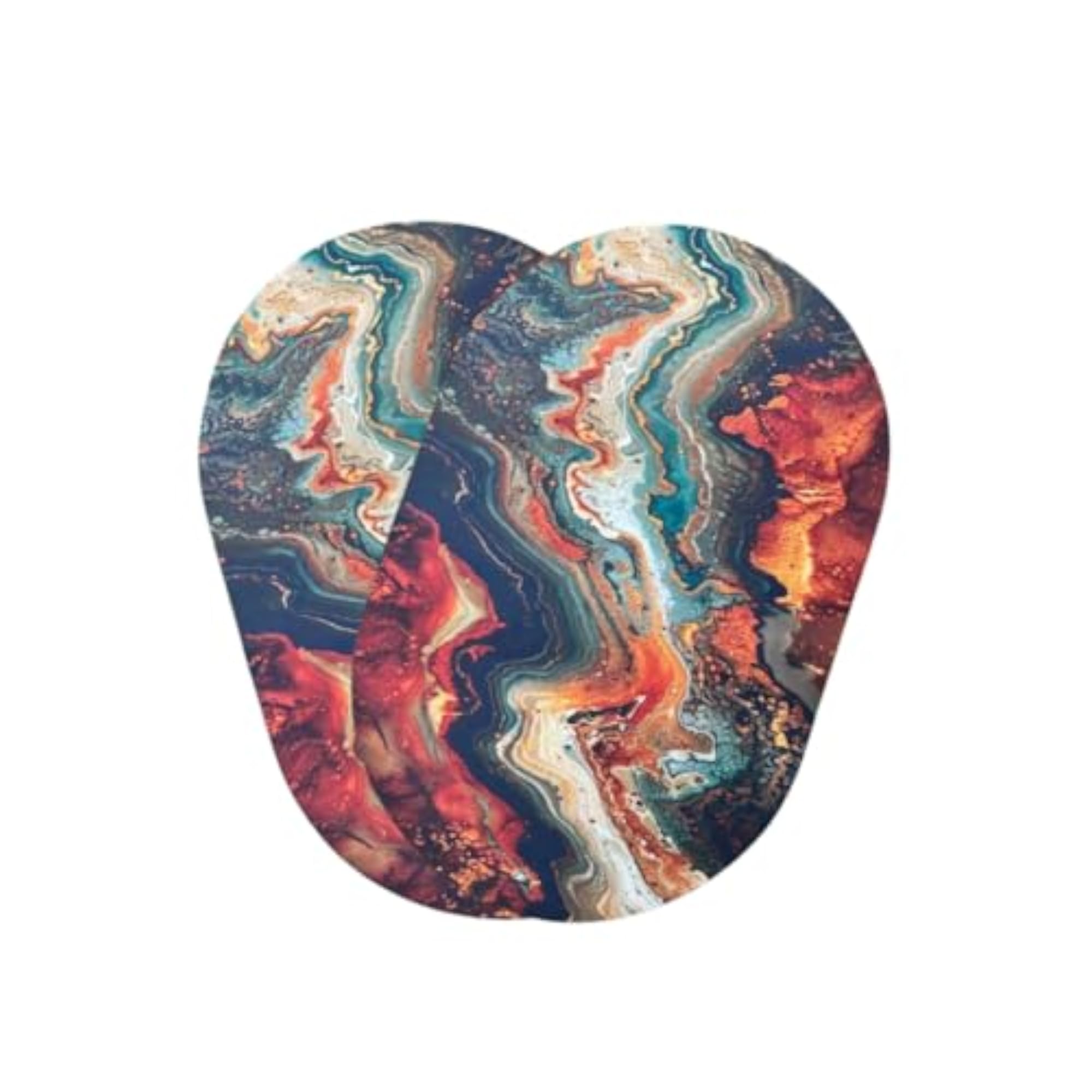 Oval Shaped Printed Bath Mat, Anti-Slip Decorative Mat, Pack of 2