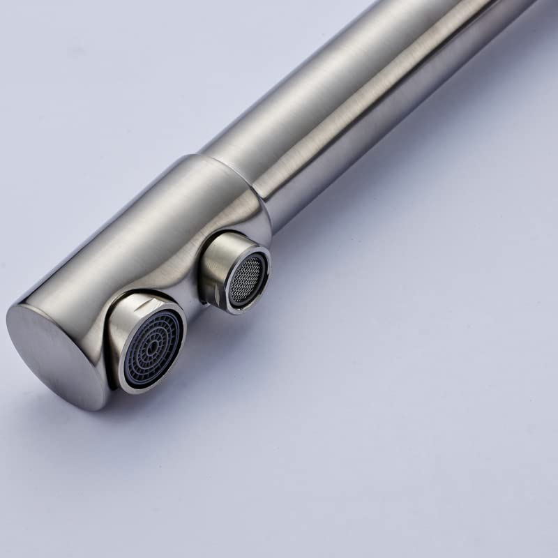 Robinet de cuisine avec filtre intégré mitigeur évier en nickel brossé orientable à 360°