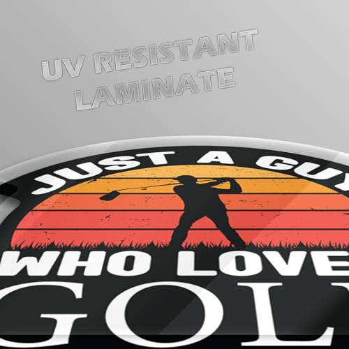 Image of Funny Golf Stickers - 5 Inch Waterproof Vinyl Decals - Choose from 10 Humorous Designs - Perfect for Cars, Golf Carts, Laptops, Windows, Bumpers & More (Loves Golf)