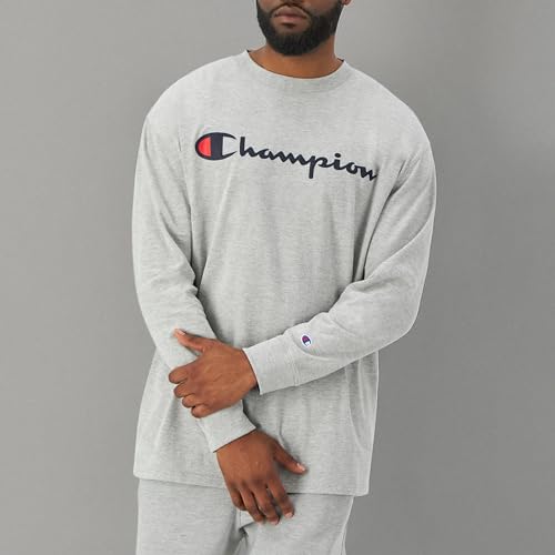 Image of Champion Men's Long Sleeve T-shirt, Classic T-shirt for Men (Reg. Or Big & Tall)