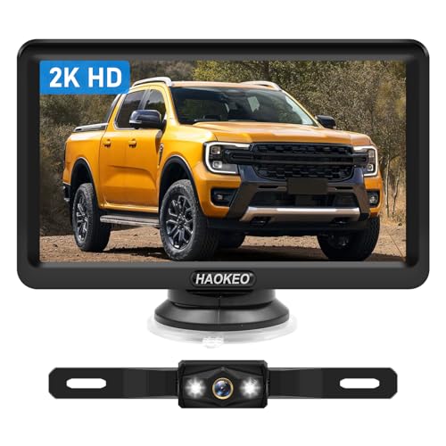 Backup Camera for Truck 7 Inch HD 2K Front Rear View Monitor kit Auto Color Image Night Vision, IP69...